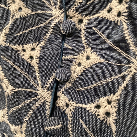 POL Ruffled Embroider boho Tunic Top   S - Picture 9 of 10